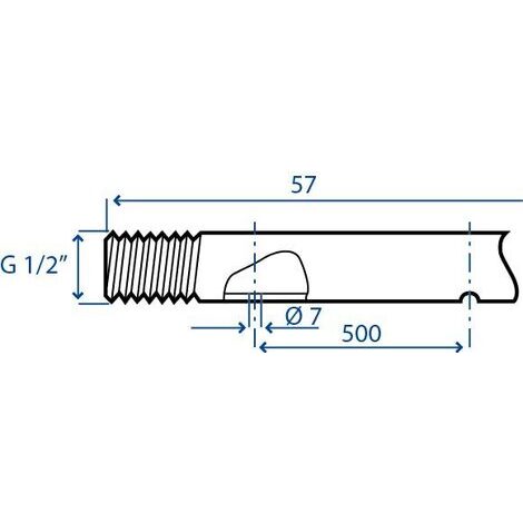 ASTA INOX 2 FORI L.57